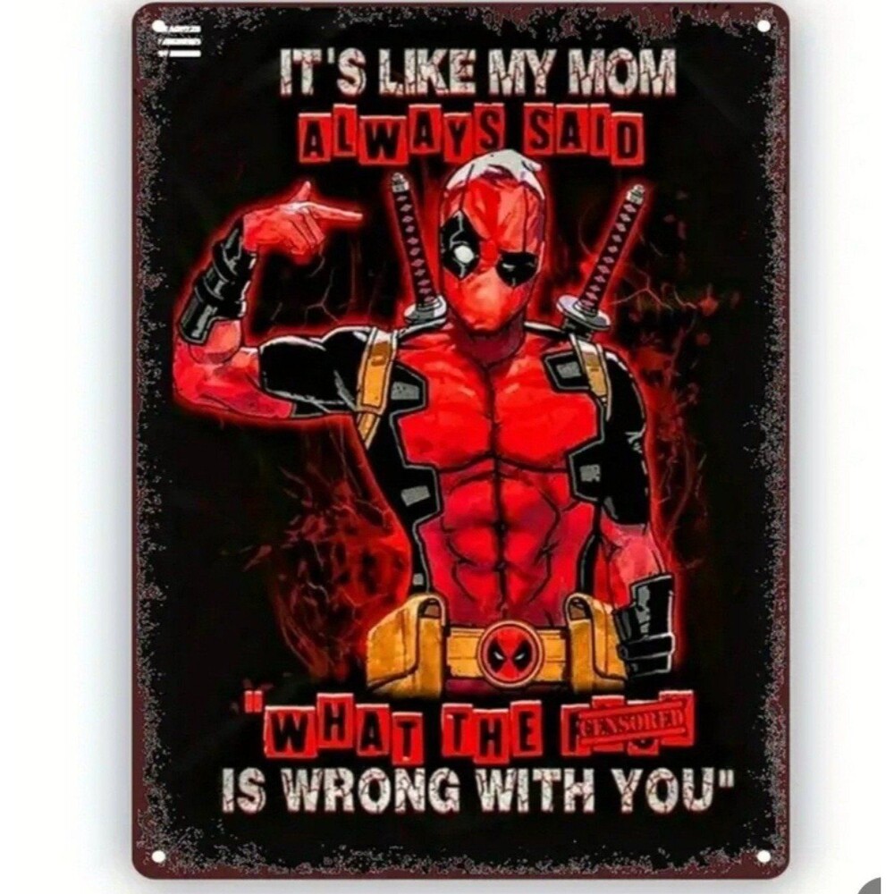 Marvel comics Deadpool metal wall‎ decor -boys room gift